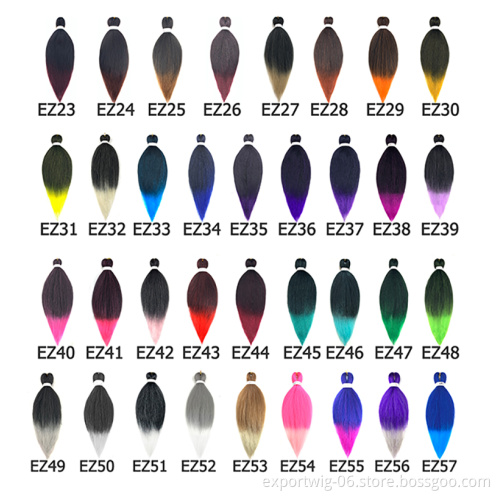 wholesale ombre color synthetic hair ez braid private label pre stretched braiding hair bulk 26inch Ombre Color Prestretched